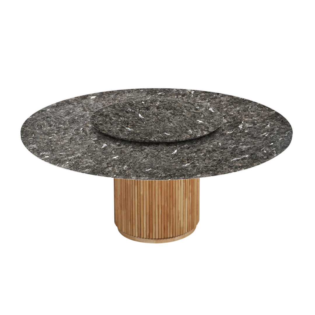 6ft Round Pearl Stone Natural Marble Dining Table