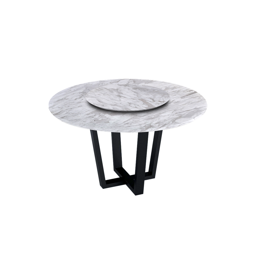 4.3ft Round Volakas Natural Marble Dining Table