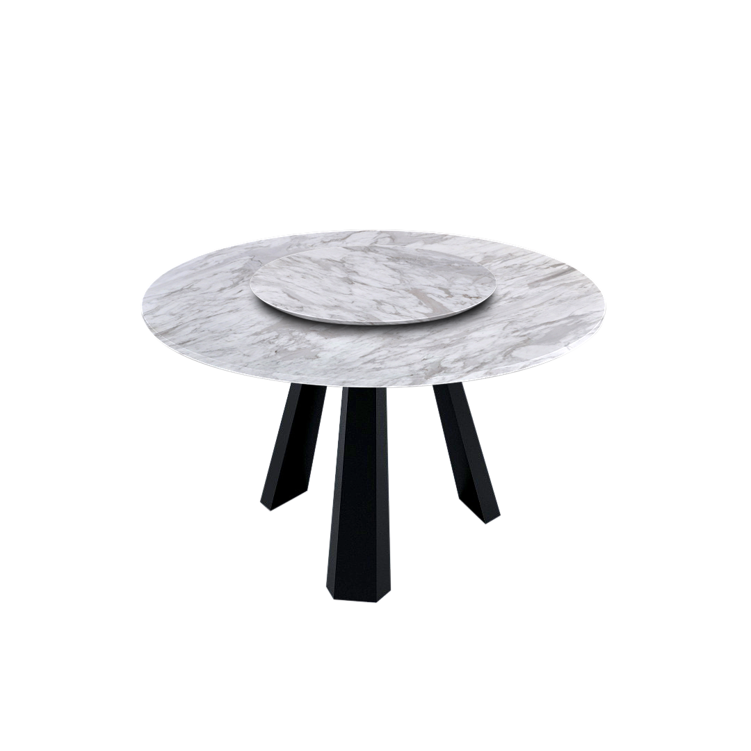 4.3ft Round Volakas Natural Marble Dining Table