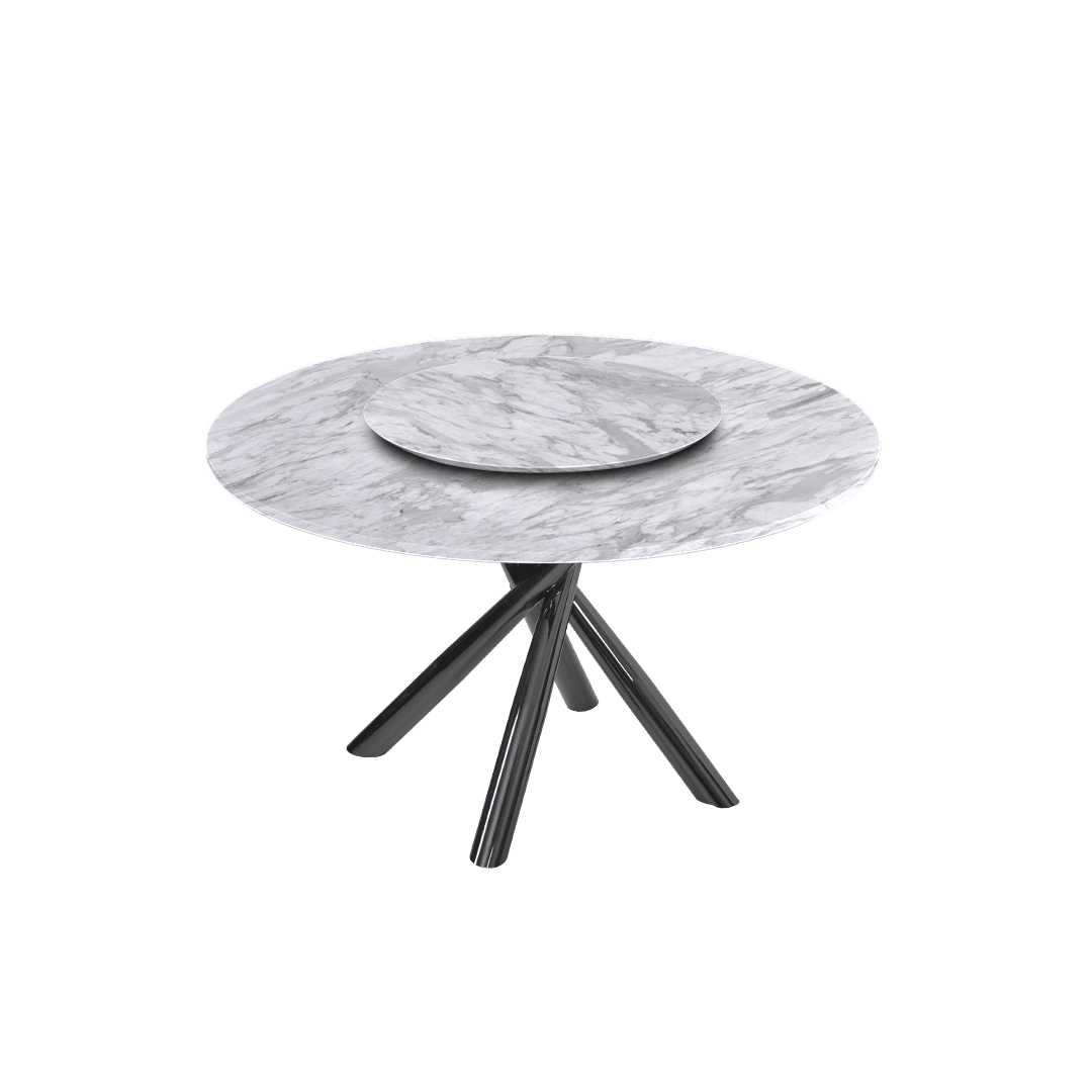 4.3ft Round Volakas Natural Marble Dining Table