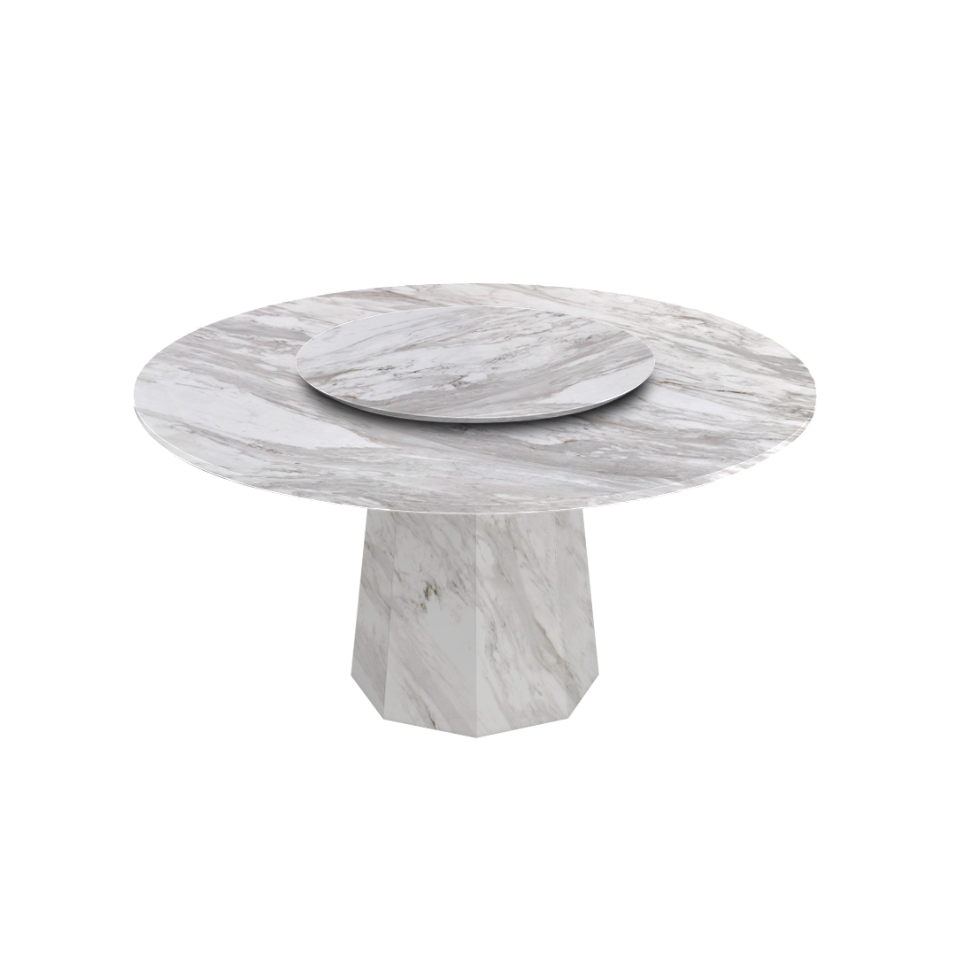 5ft Round Volakas Natural Marble Dining Table