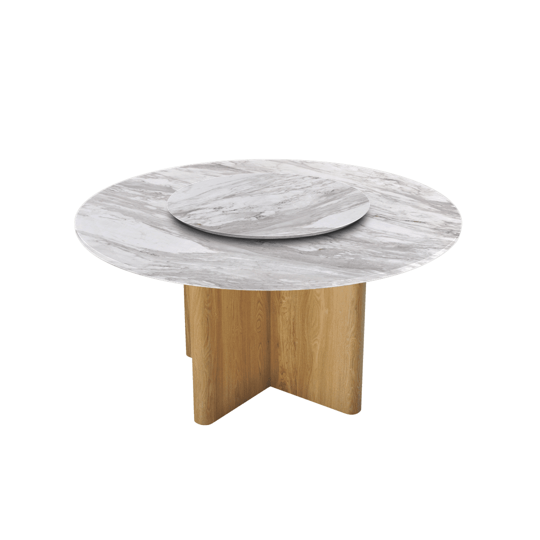 5ft Round Volakas Natural Marble Dining Table