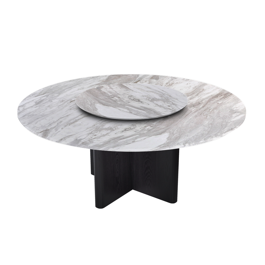 6ft Round Volakas Natural Marble Dining Table
