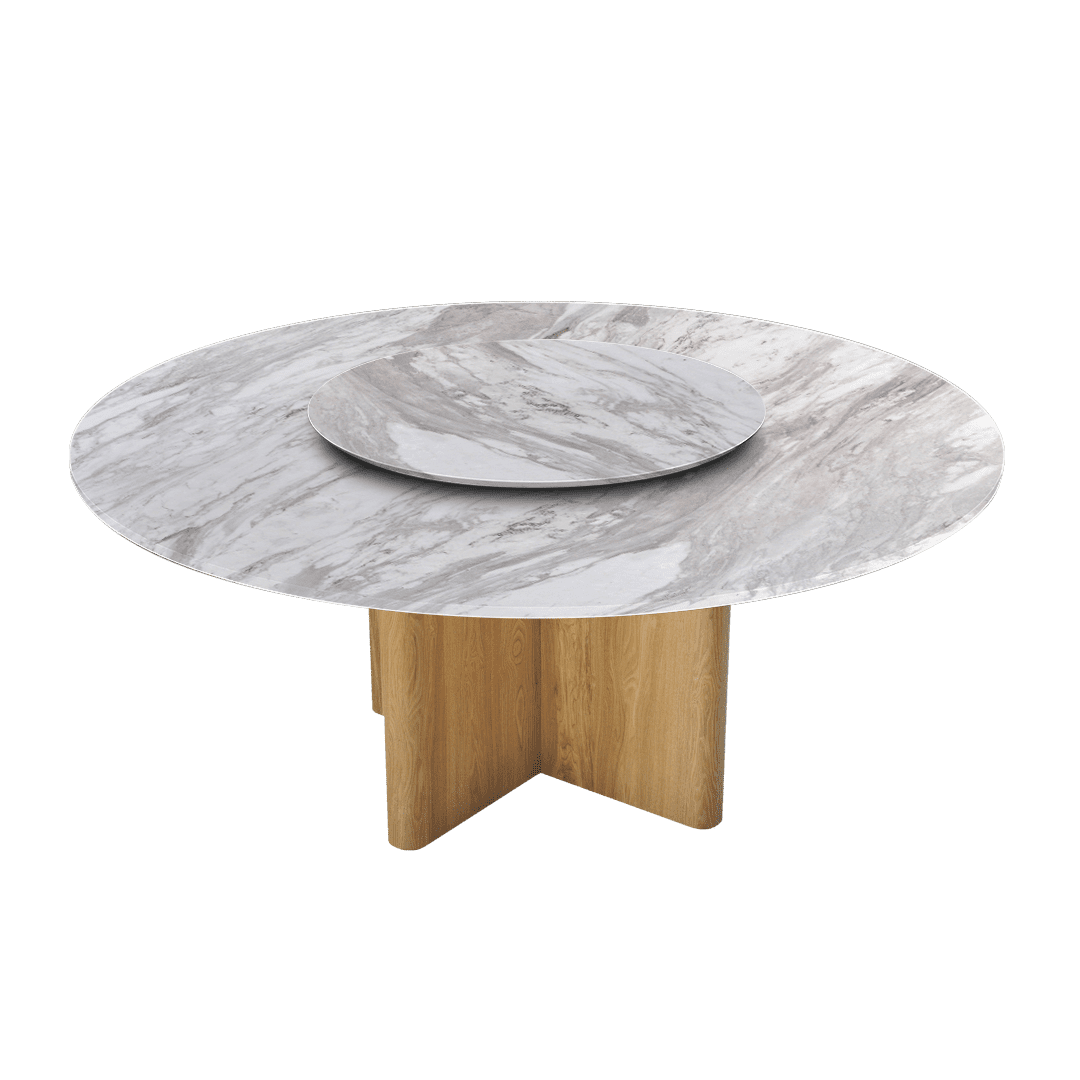 6ft Round Volakas Natural Marble Dining Table