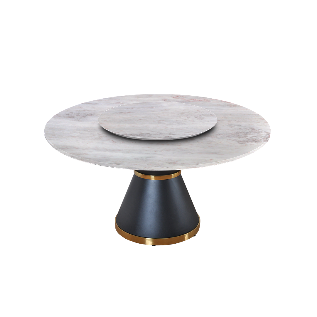5ft Round Namibian Rose Natural Marble Dining Table