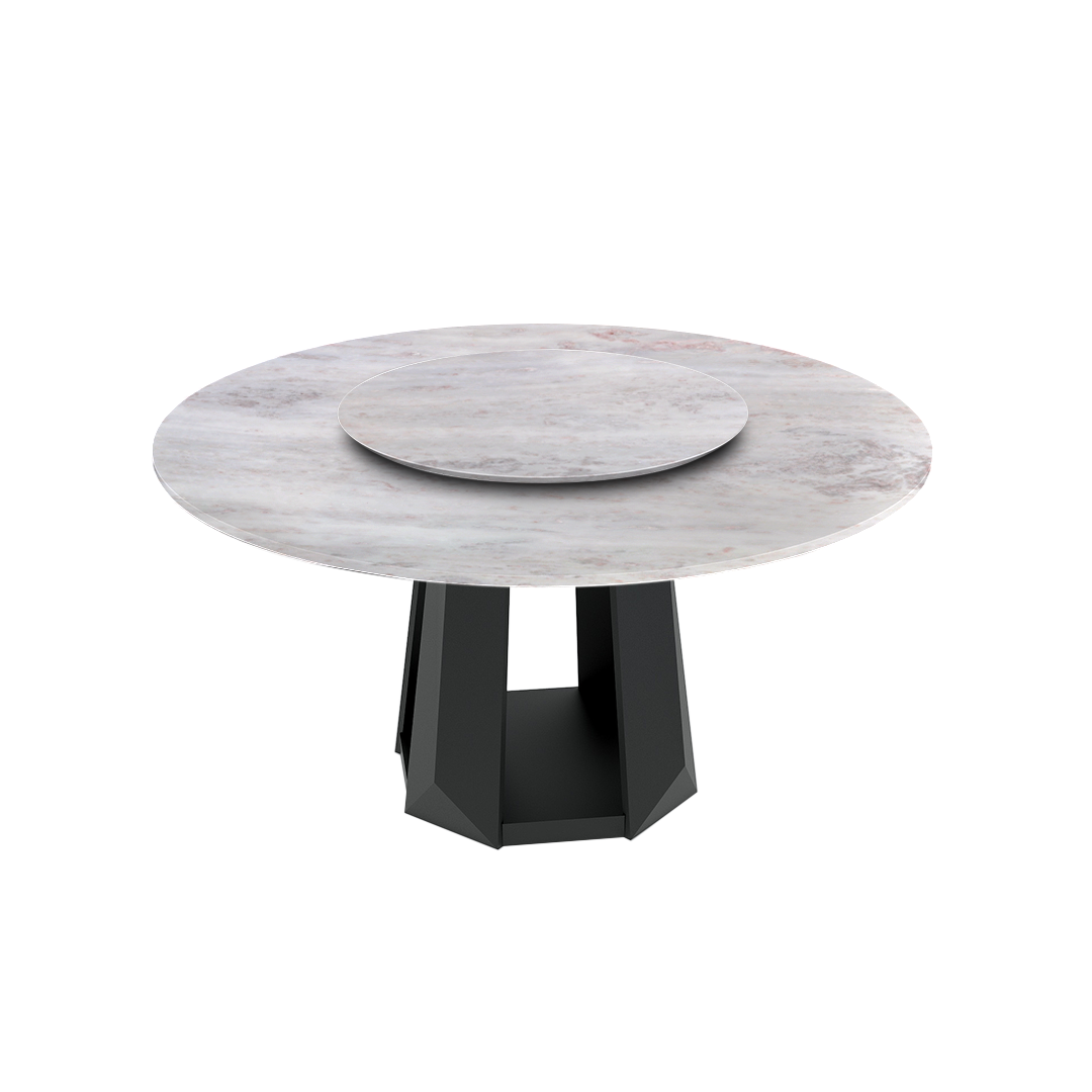 5ft Round Namibian Rose Natural Marble Dining Table