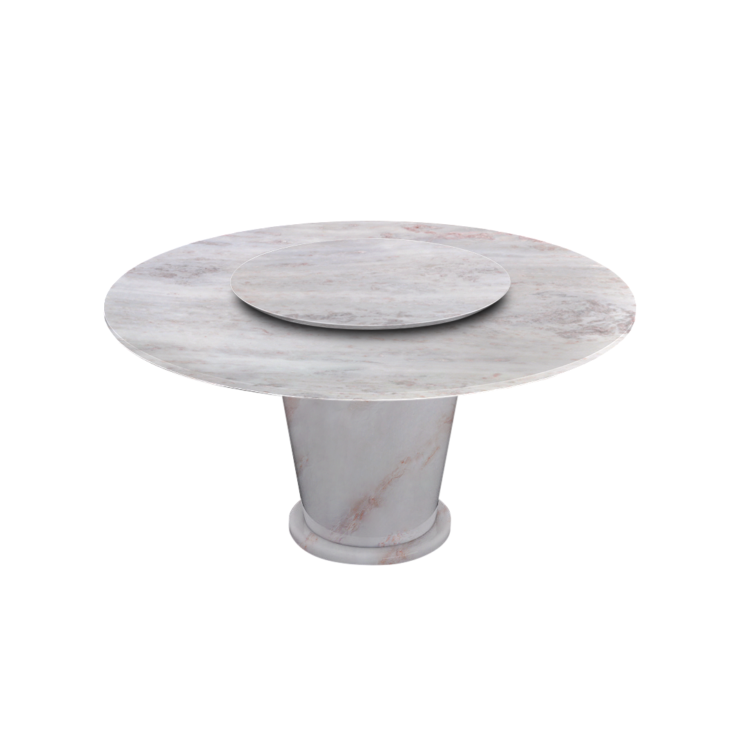 5ft Round Namibian Rose Natural Marble Dining Table