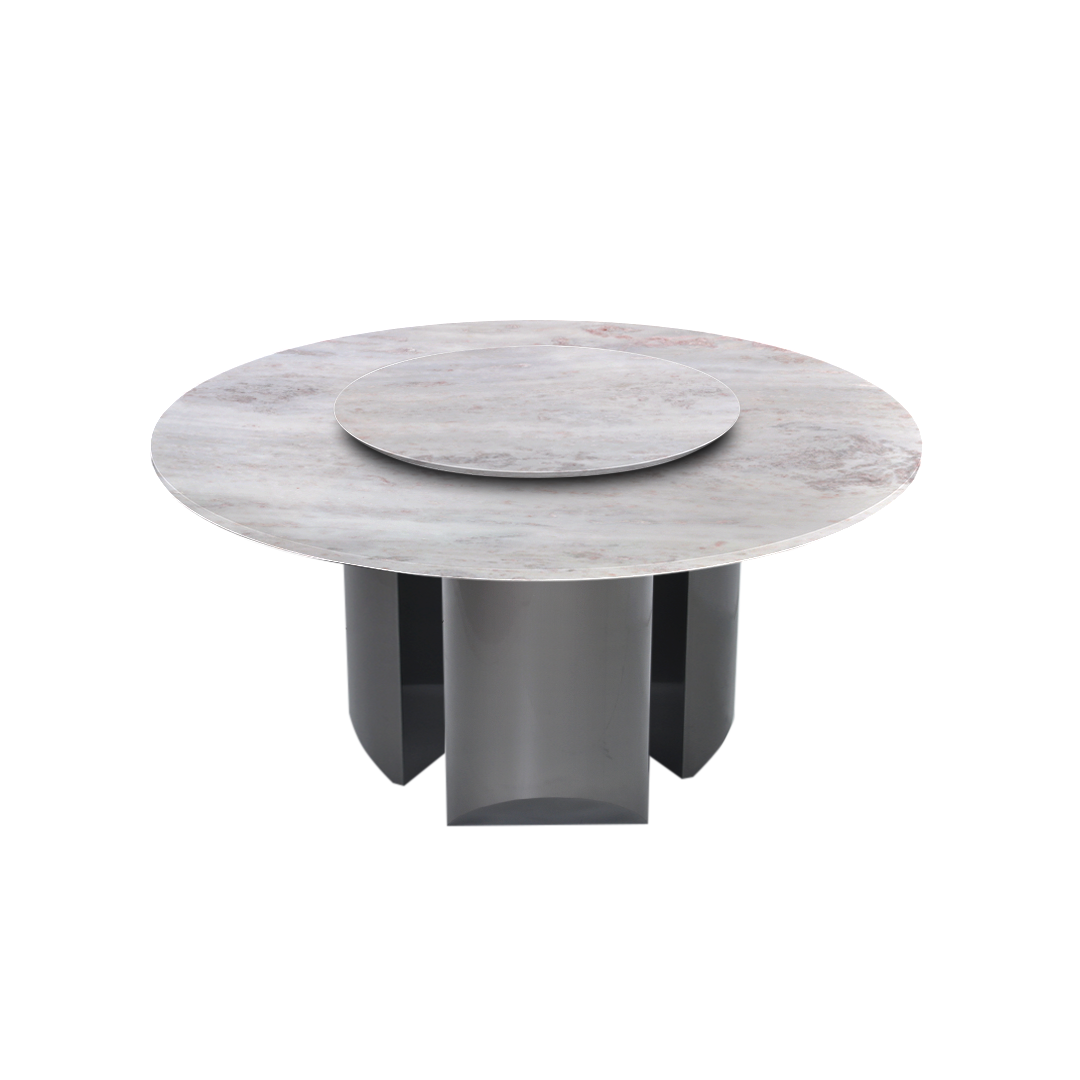 5ft Round Namibian Rose Natural Marble Dining Table