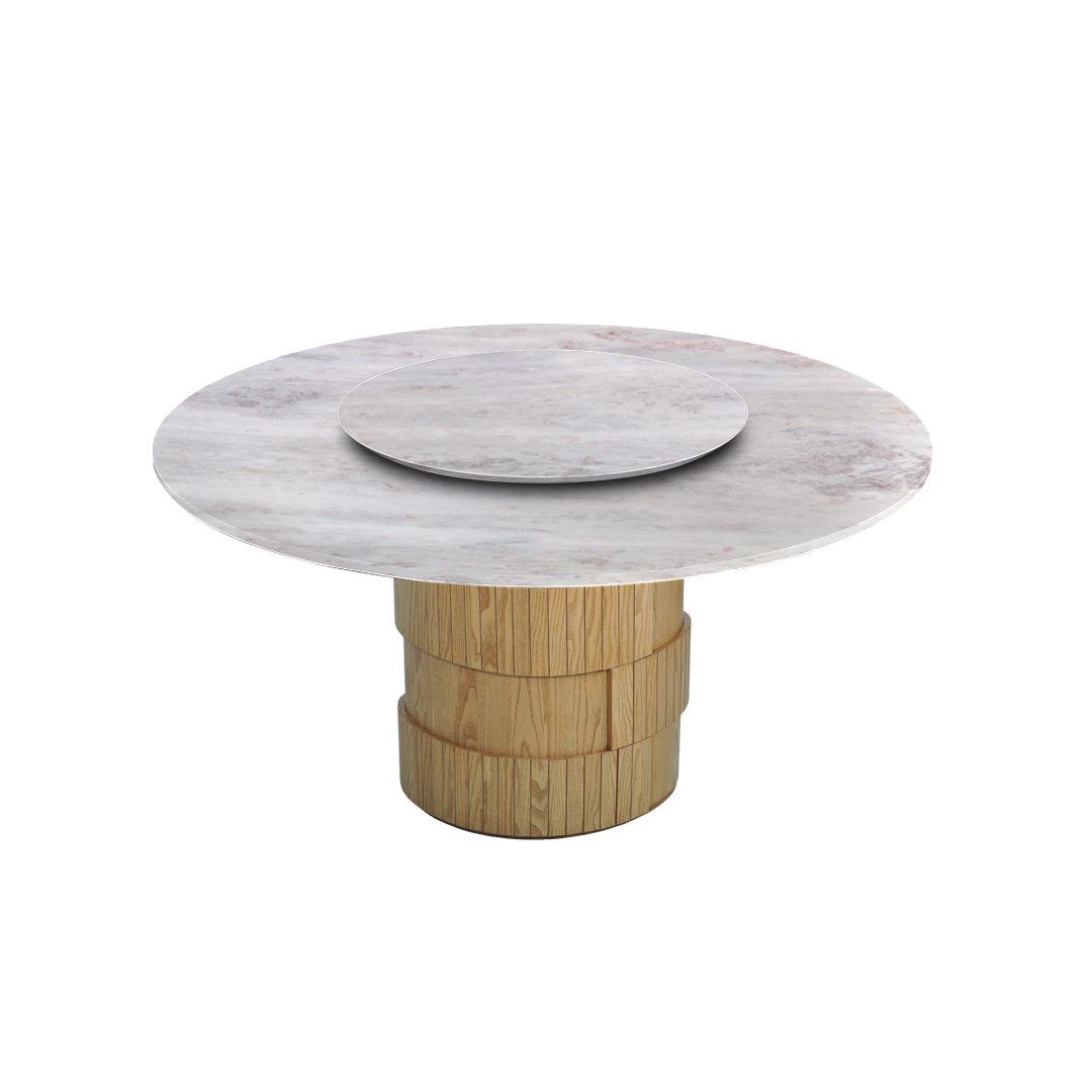5ft Round Namibian Rose Natural Marble Dining Table