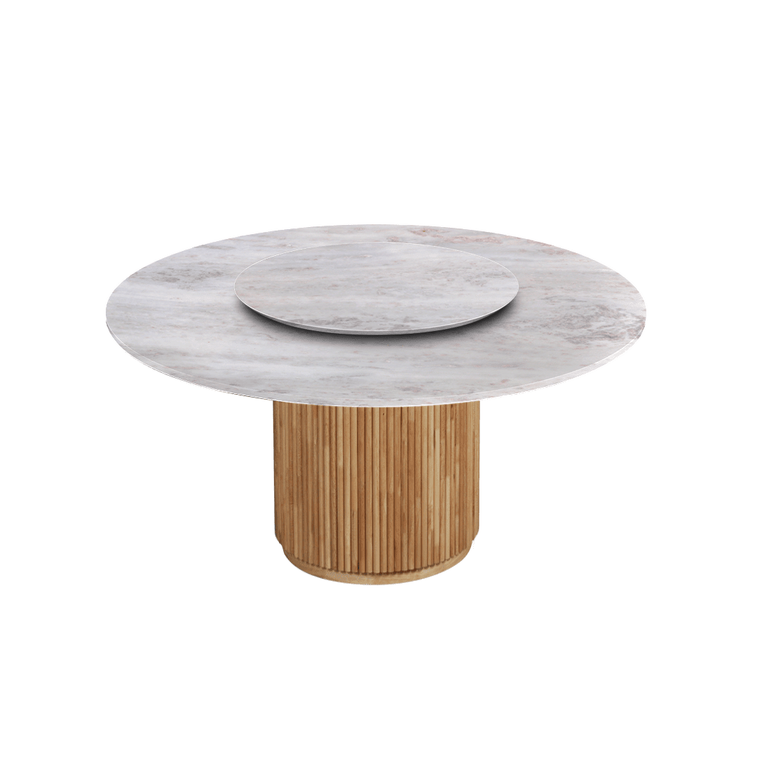 5ft Round Namibian Rose Natural Marble Dining Table