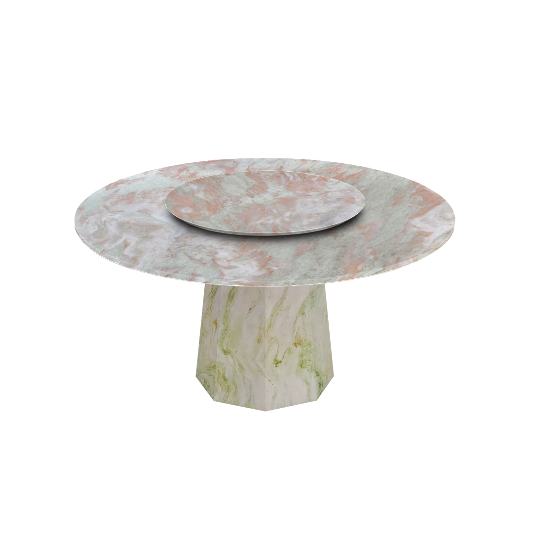 5ft Round Norwegian Jade Natural Marble Dining Table