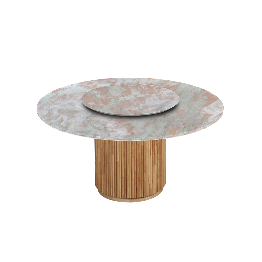5ft Round Norwegian Jade Natural Marble Dining Table