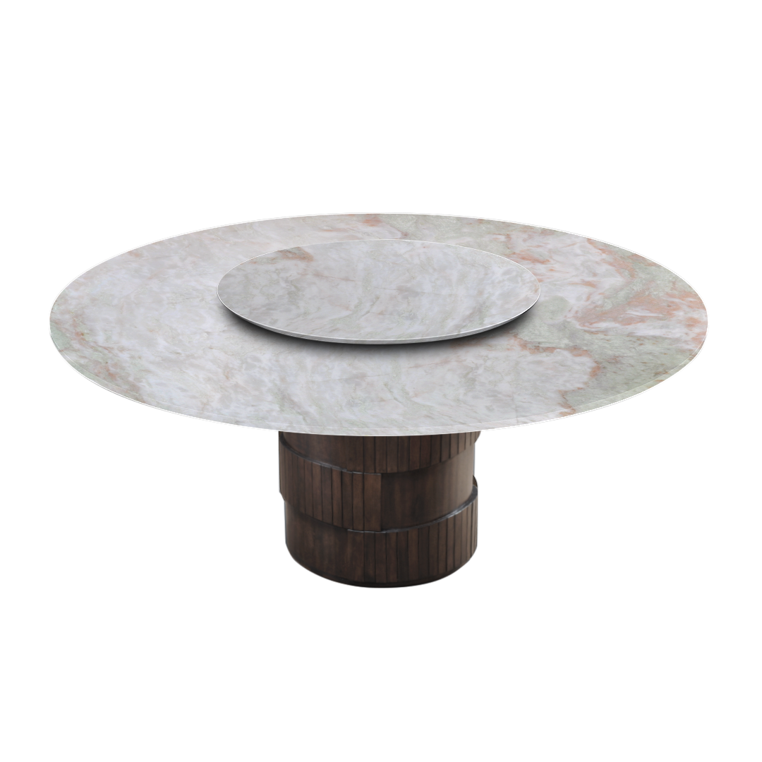 6ft Round Norwegian Jade Natural Marble Dining Table