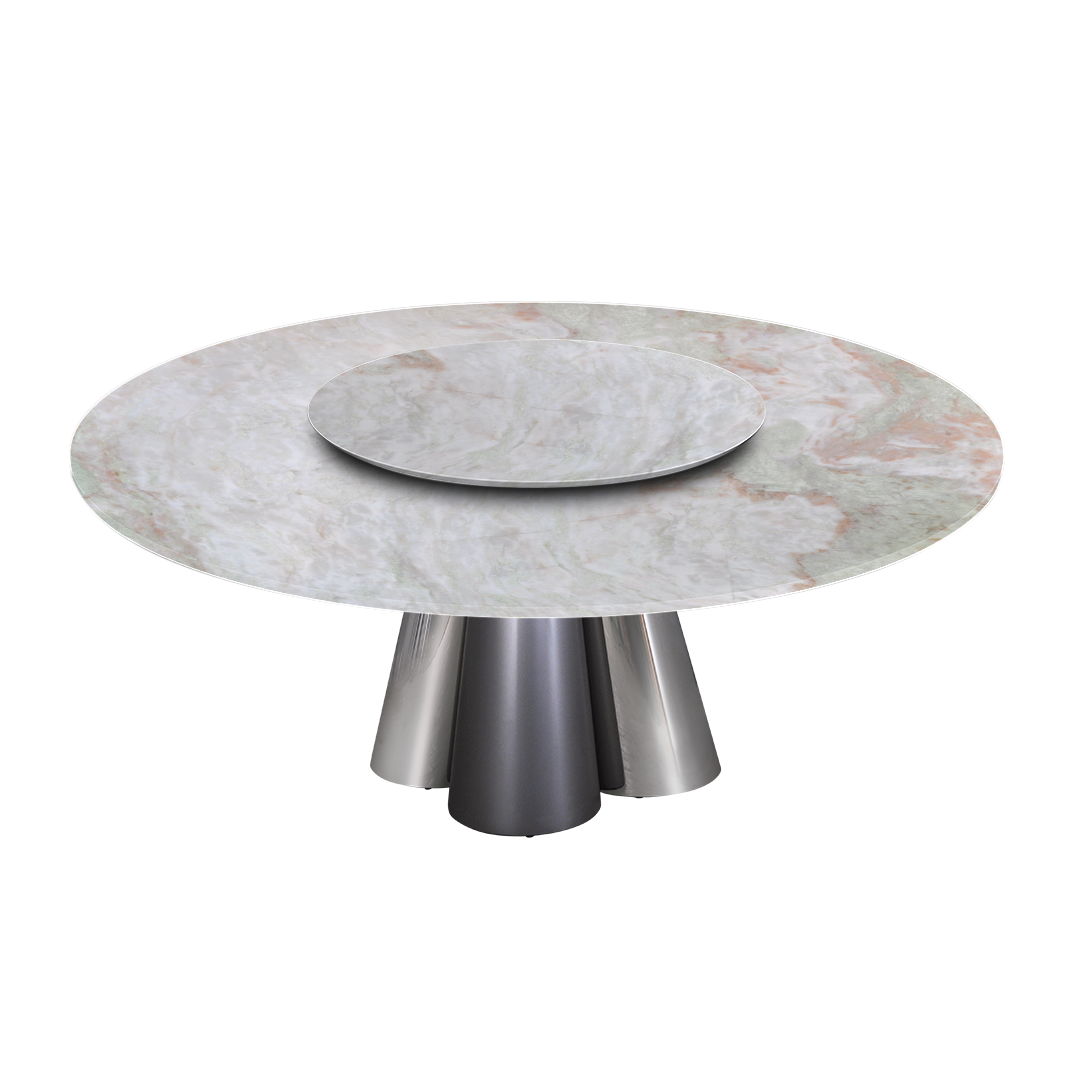 6ft Round Norwegian Jade Natural Marble Dining Table