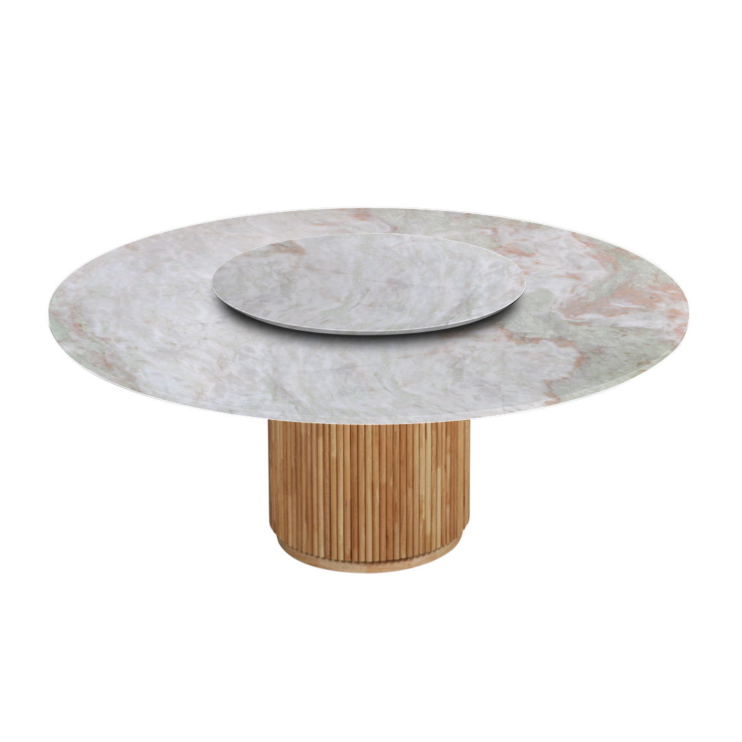 6ft Round Norwegian Jade Natural Marble Dining Table