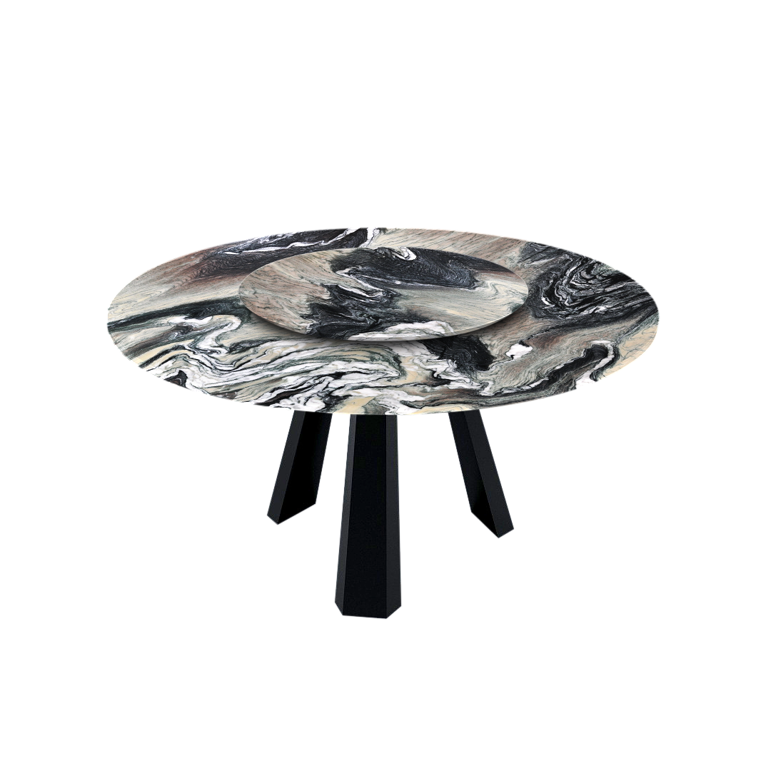5ft Round Kinawa Natural Marble Dining Table