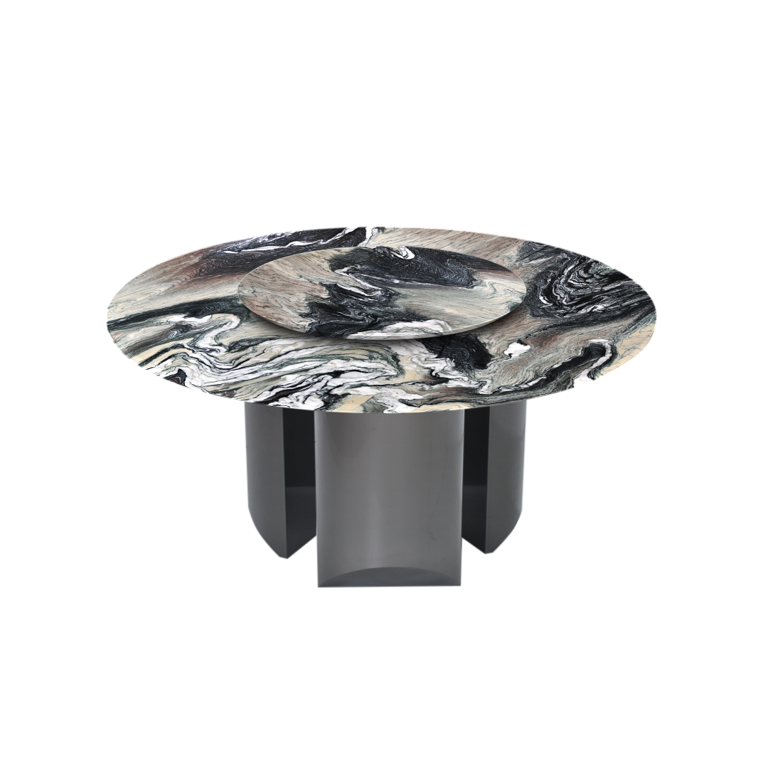 5ft Round Kinawa Natural Marble Dining Table