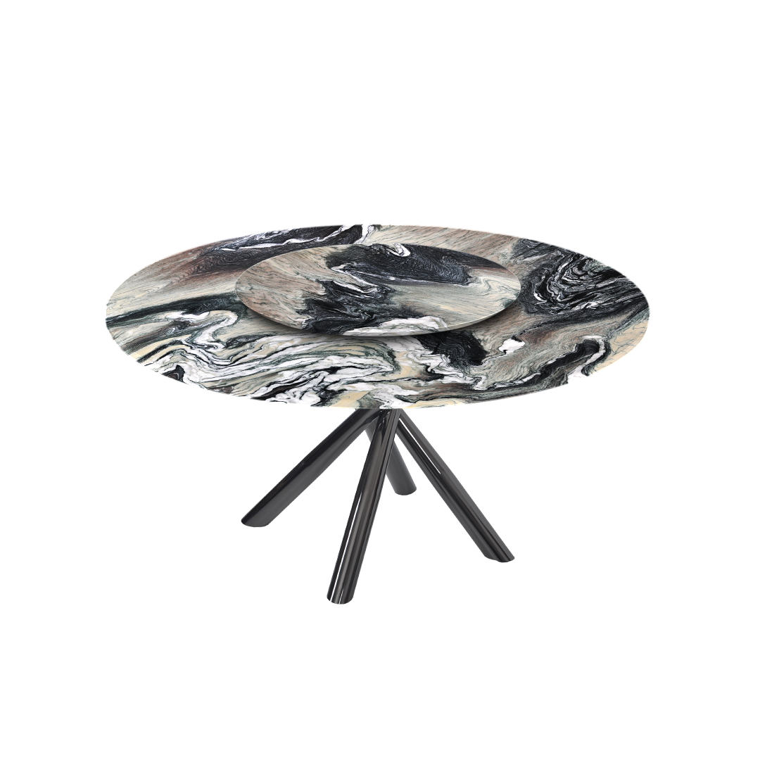 5ft Round Kinawa Natural Marble Dining Table
