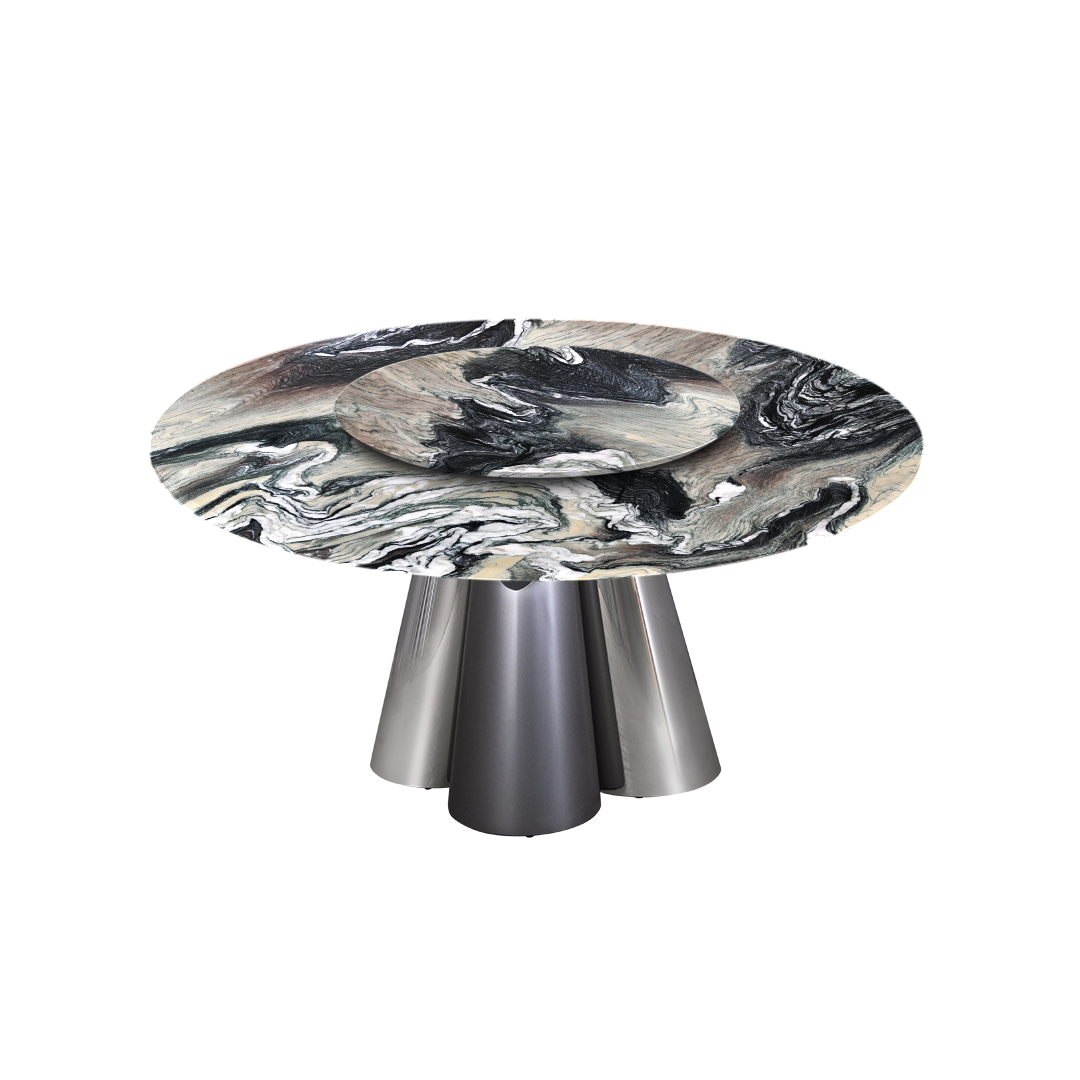 5ft Round Kinawa Natural Marble Dining Table