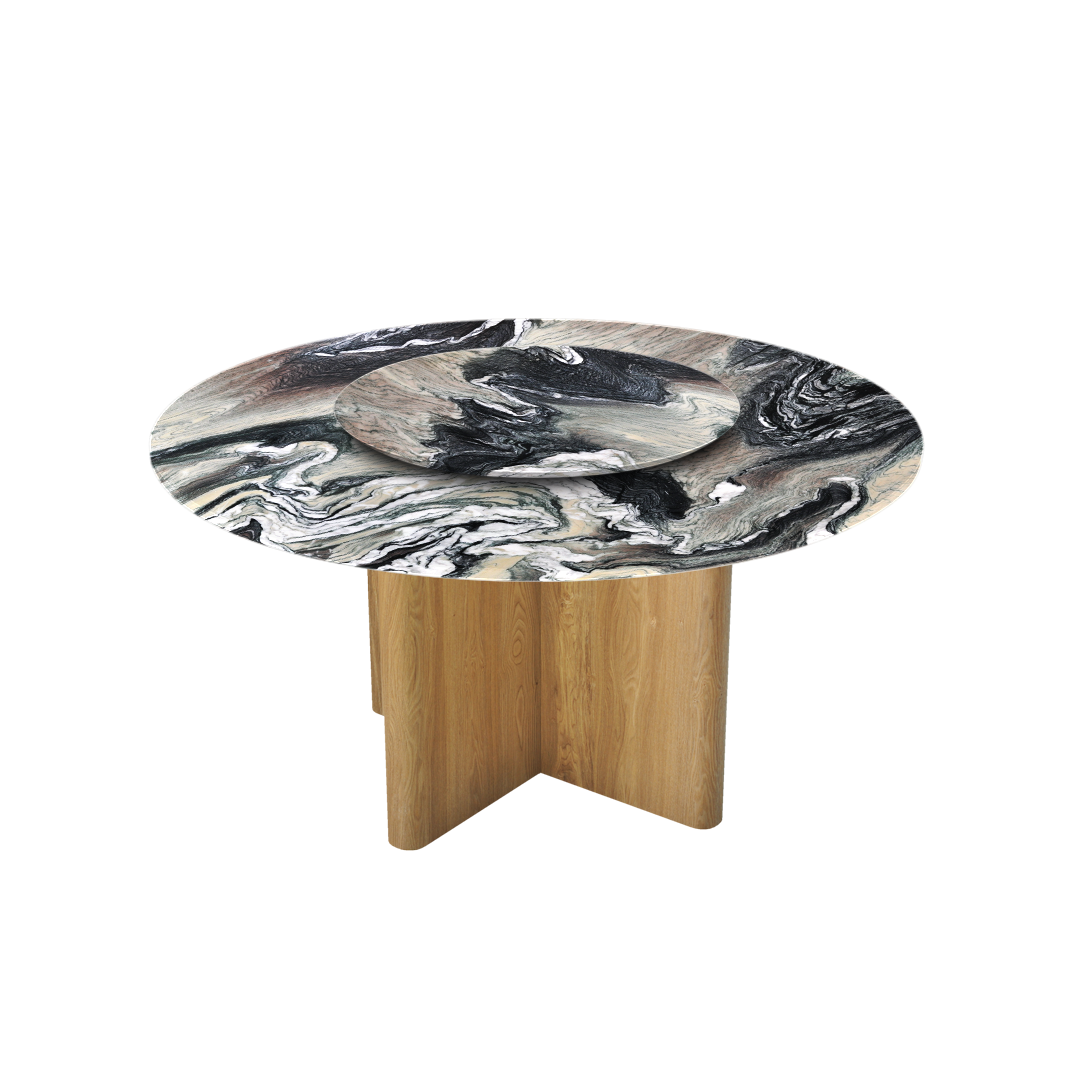 5ft Round Kinawa Natural Marble Dining Table