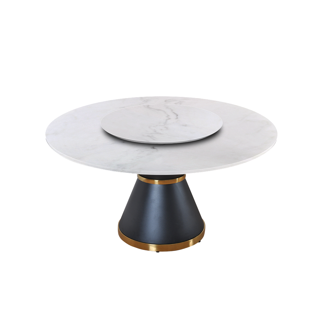 5ft Round Venus White Natural Marble Dining Table