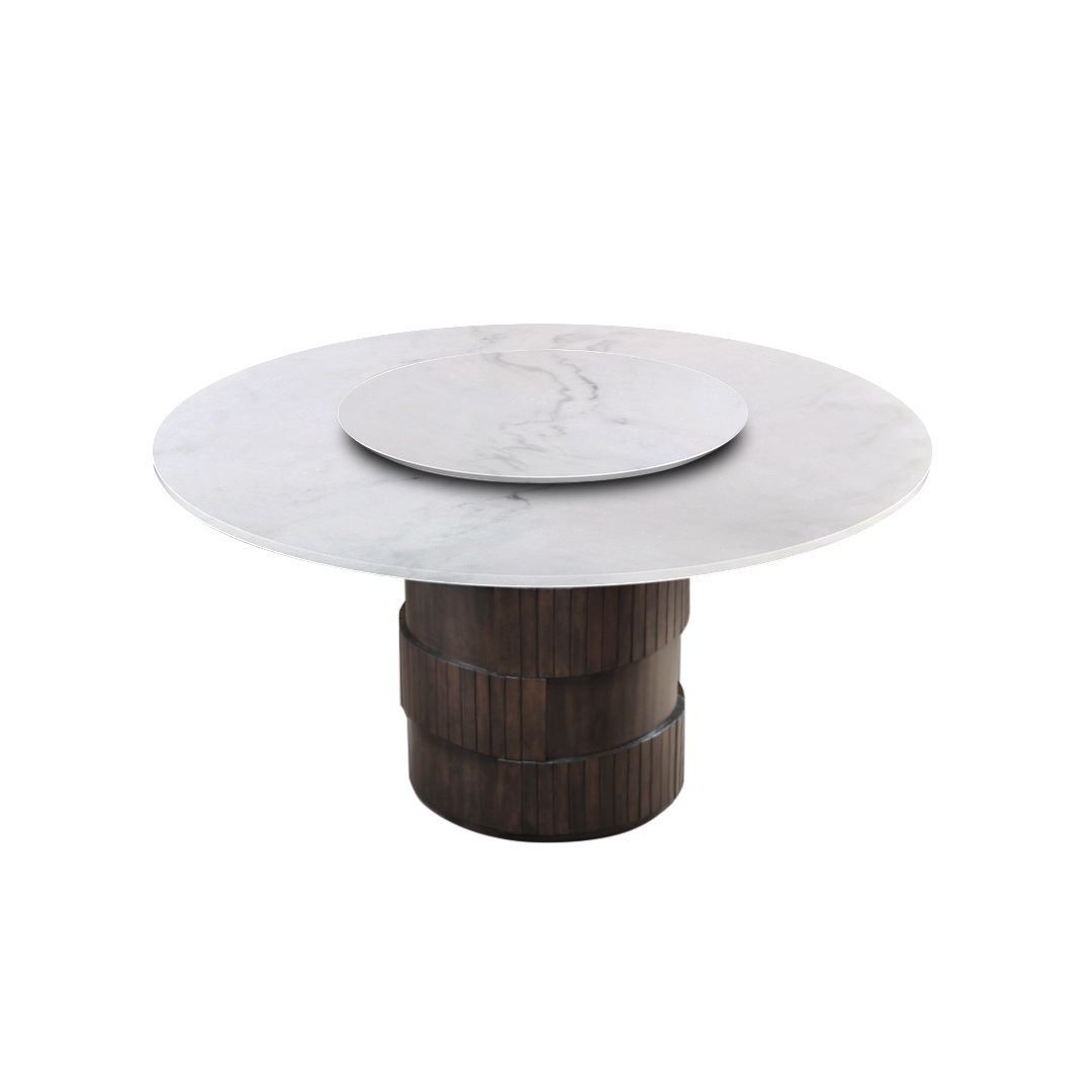 5ft Round Venus White Natural Marble Dining Table