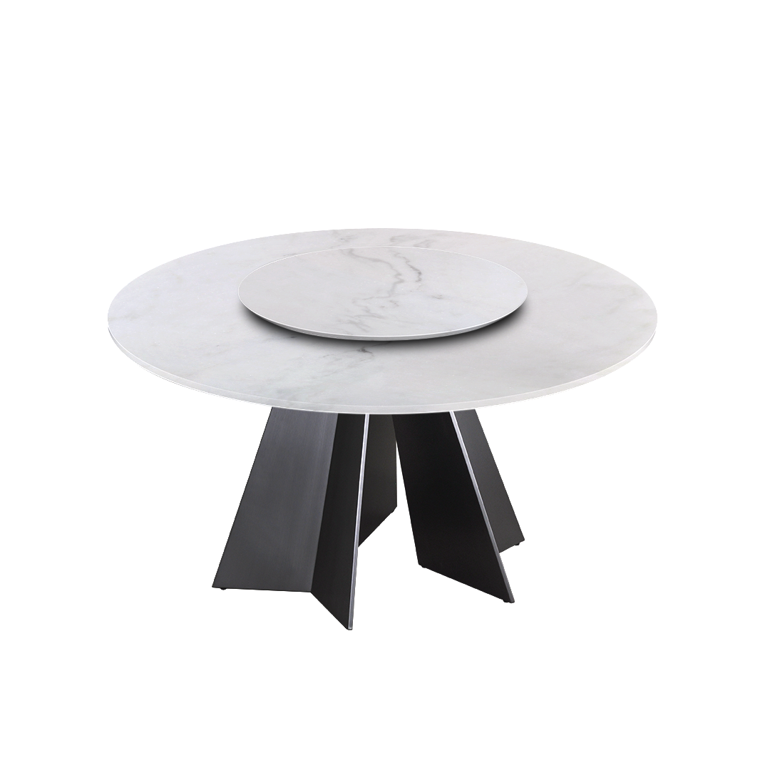 5ft Round Venus White Natural Marble Dining Table