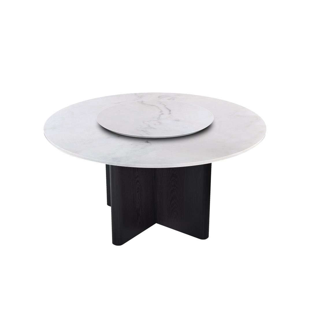 5ft Round Venus White Natural Marble Dining Table