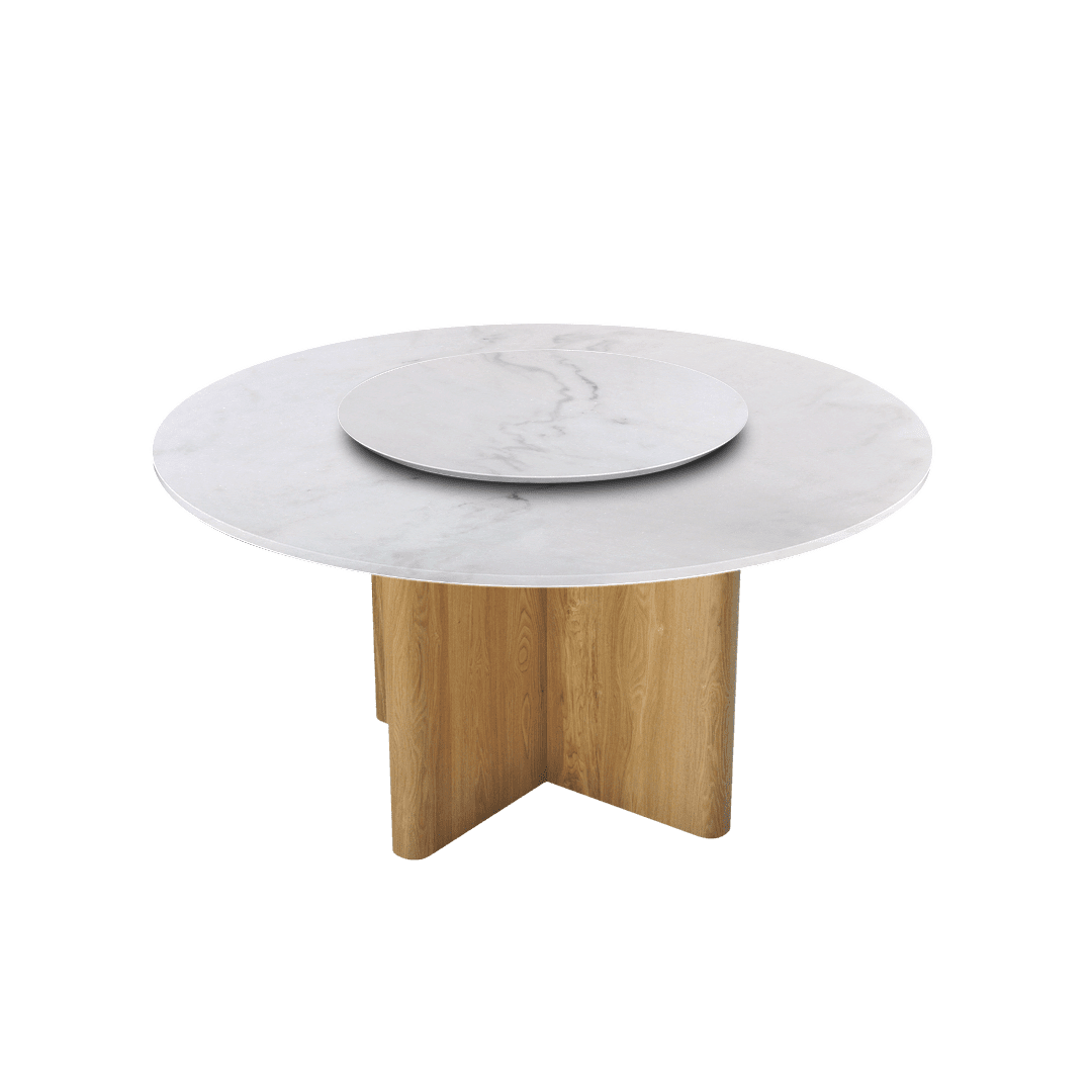 5ft Round Venus White Natural Marble Dining Table