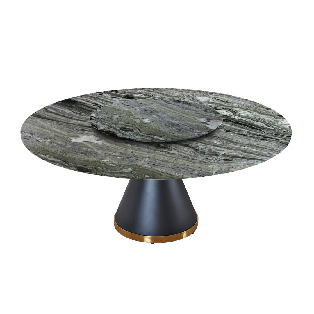 6ft Round Verde Prato Natural Marble Dining Table