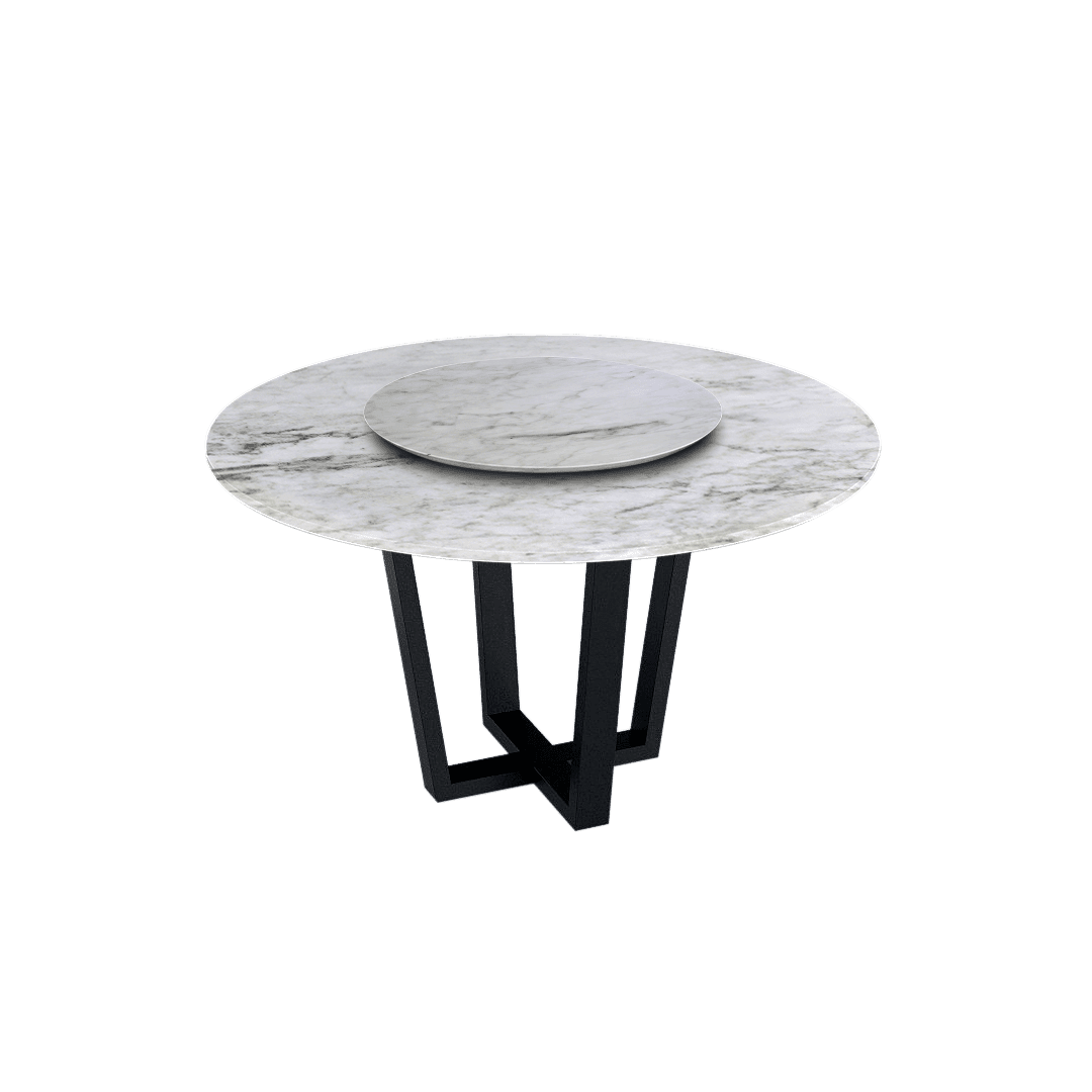 4.3ft Round Emerald White Jade Natural Marble Dining Table