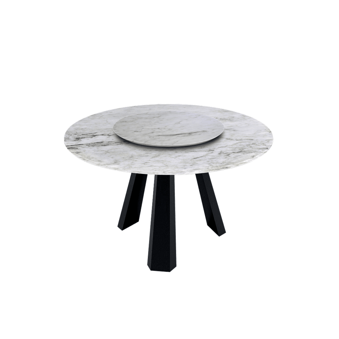 4.3ft Round Emerald White Jade Natural Marble Dining Table