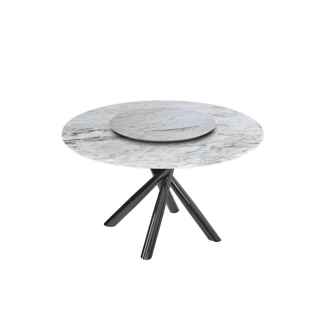 4.3ft Round Emerald White Jade Natural Marble Dining Table