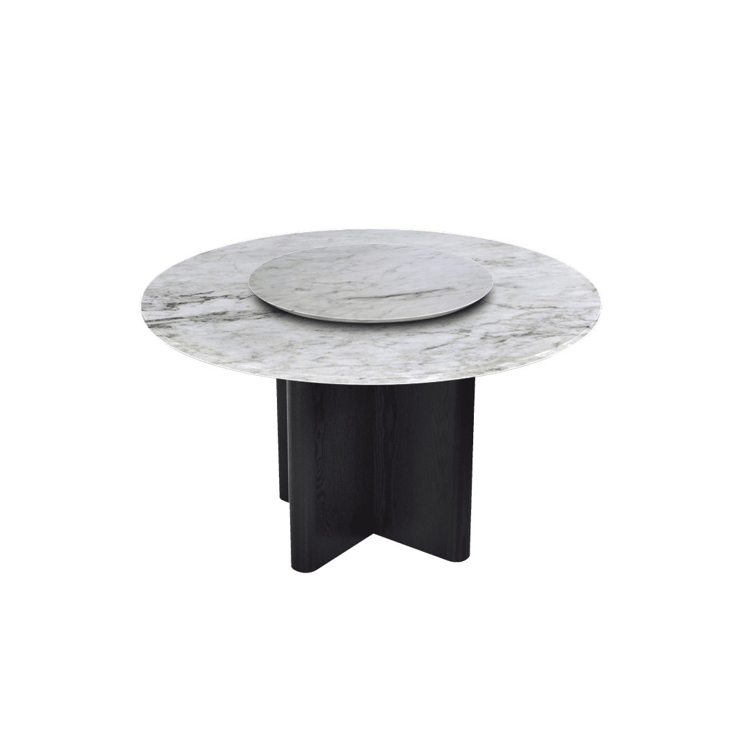 4.3ft Round Emerald White Jade Natural Marble Dining Table