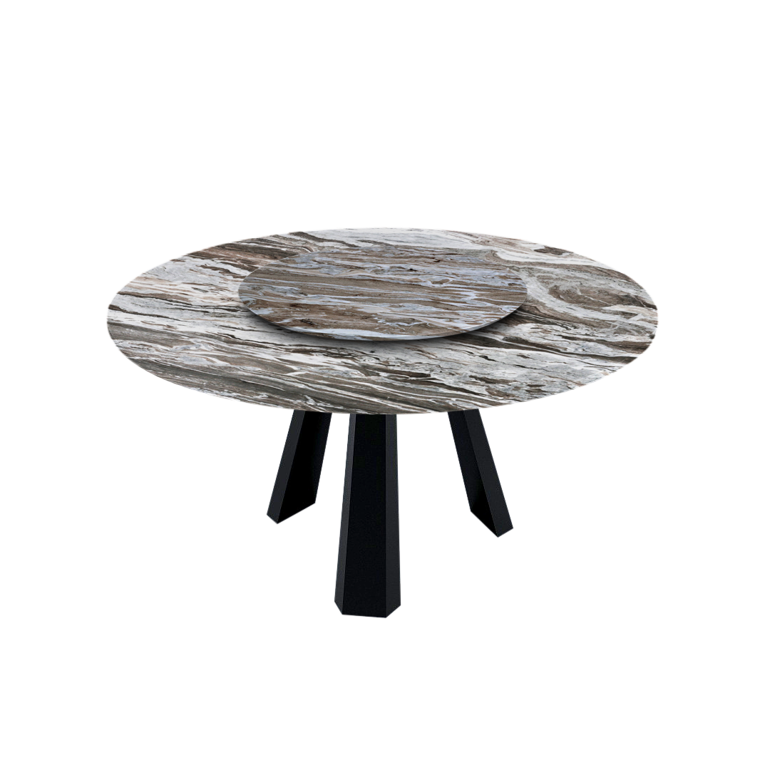 5ft Round Toronto Brown Natural Marble Dining Table