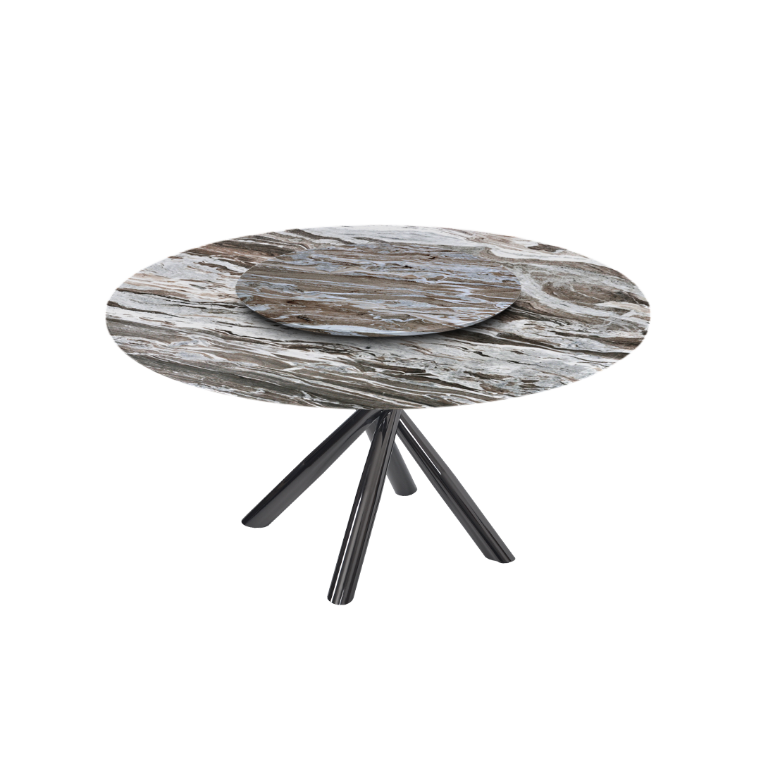5ft Round Toronto Brown Natural Marble Dining Table