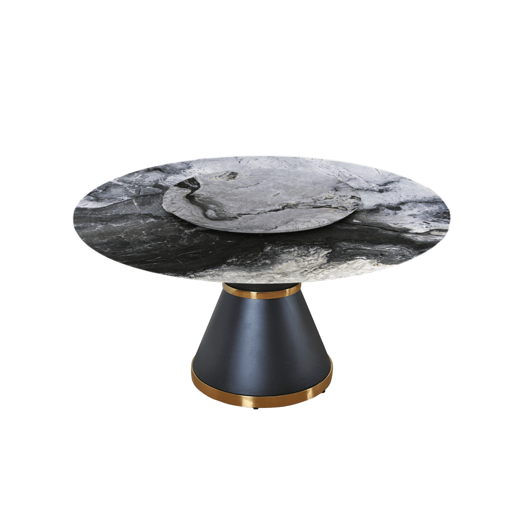 5ft Round Cristallo Blue Natural Marble Dining Table