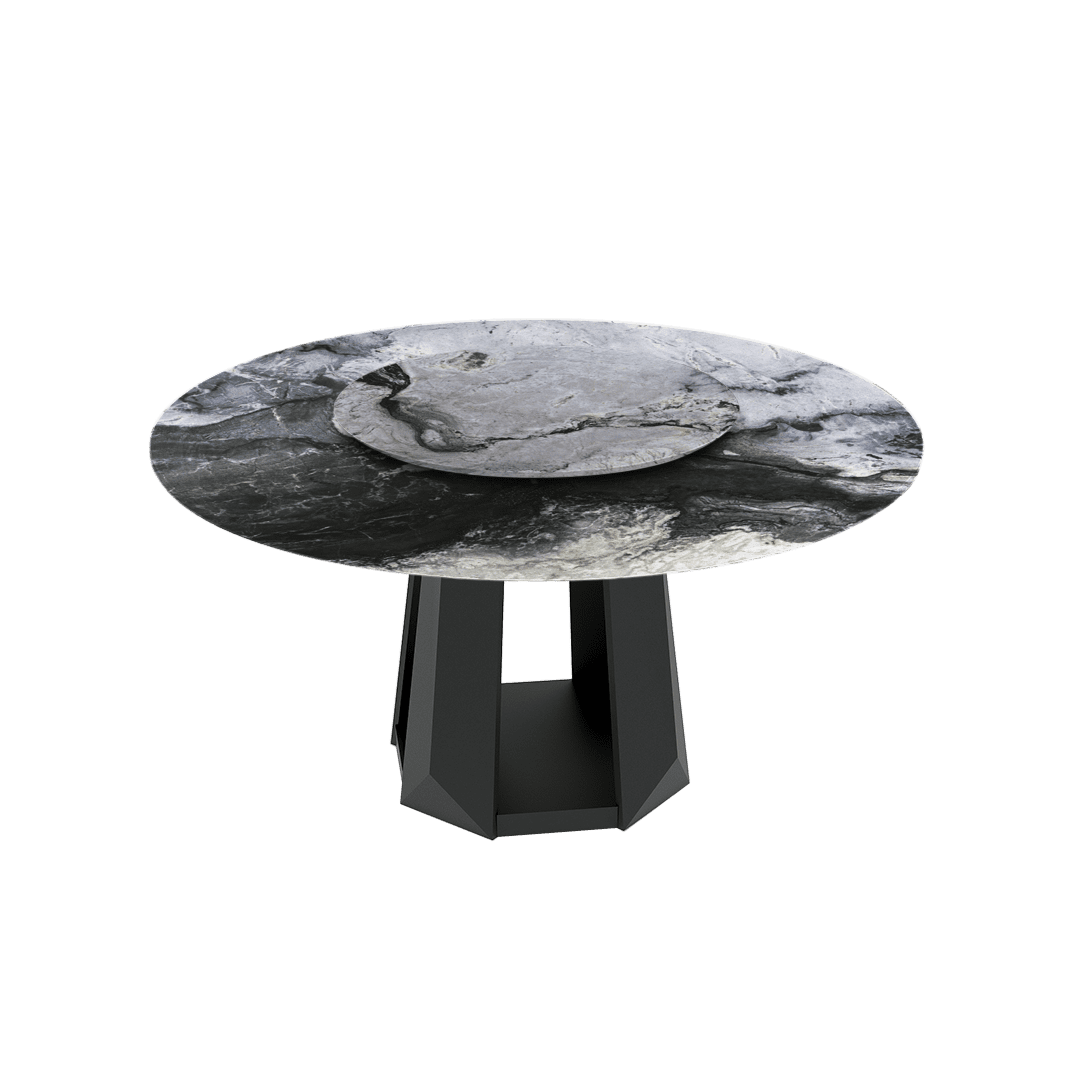 5ft Round Cristallo Blue Natural Marble Dining Table