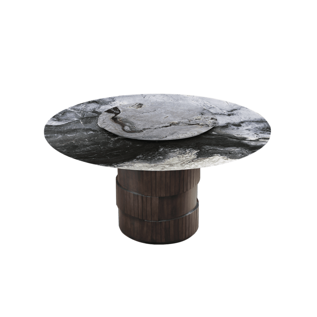 5ft Round Cristallo Blue Natural Marble Dining Table