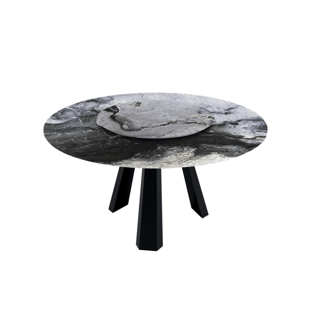 5ft Round Cristallo Blue Natural Marble Dining Table