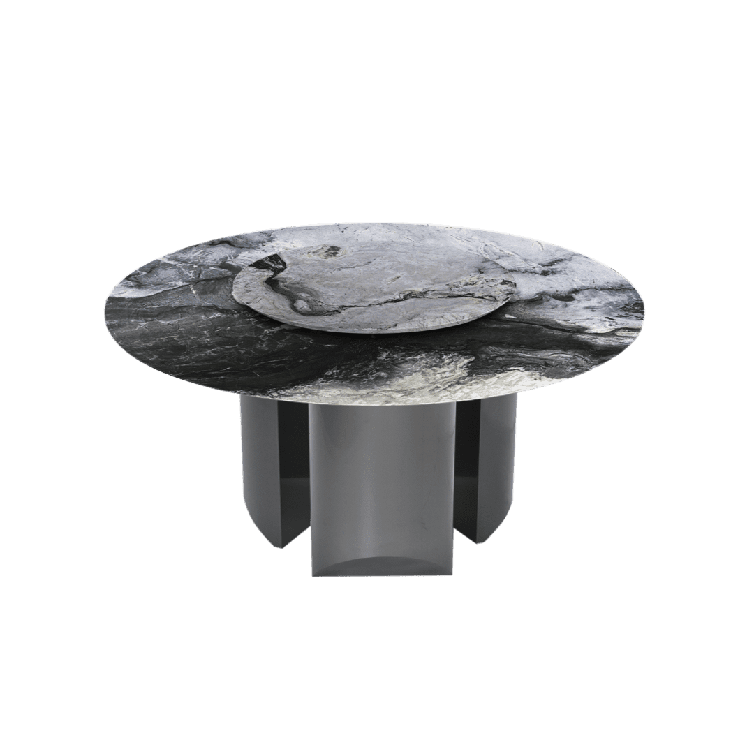 5ft Round Cristallo Blue Natural Marble Dining Table