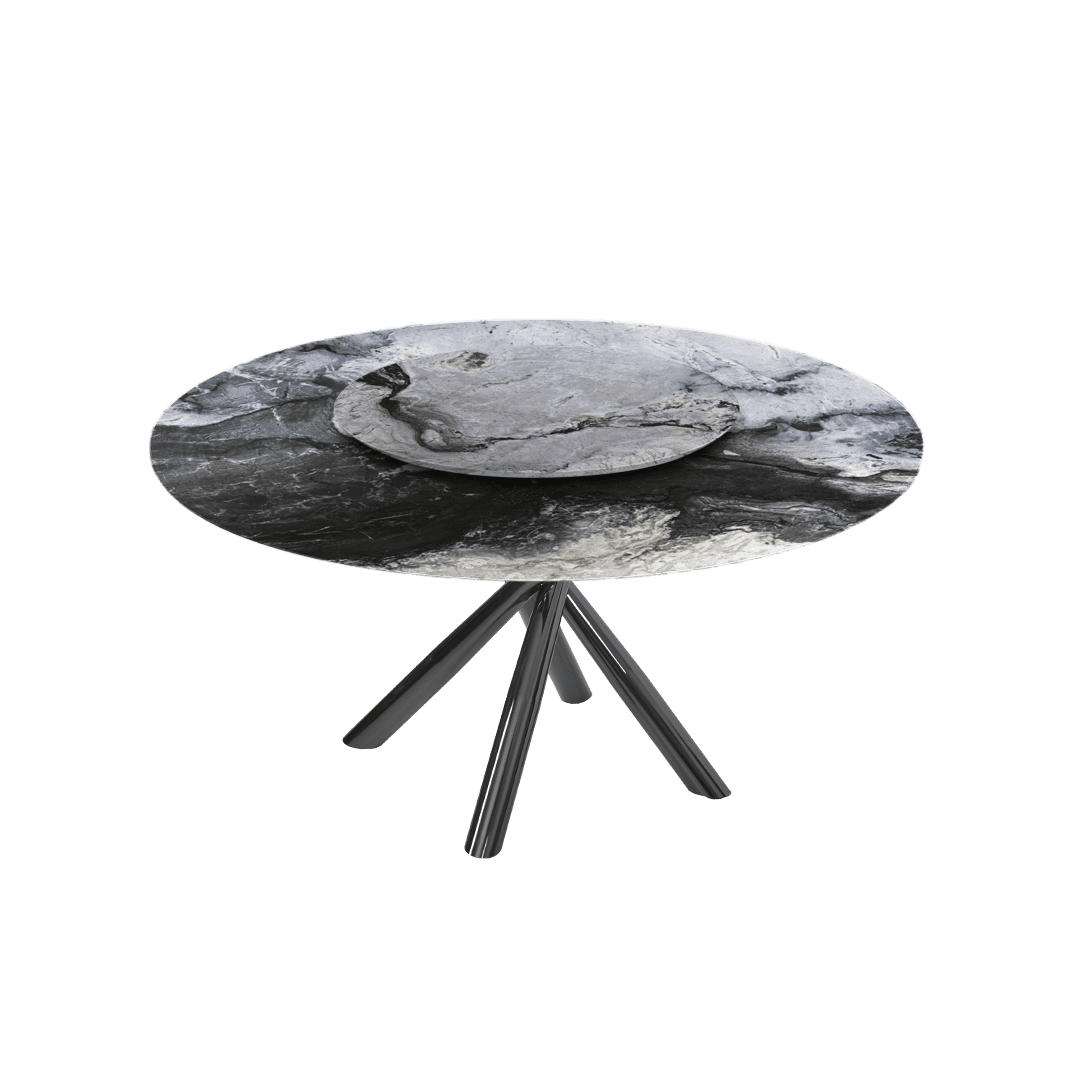 5ft Round Cristallo Blue Natural Marble Dining Table