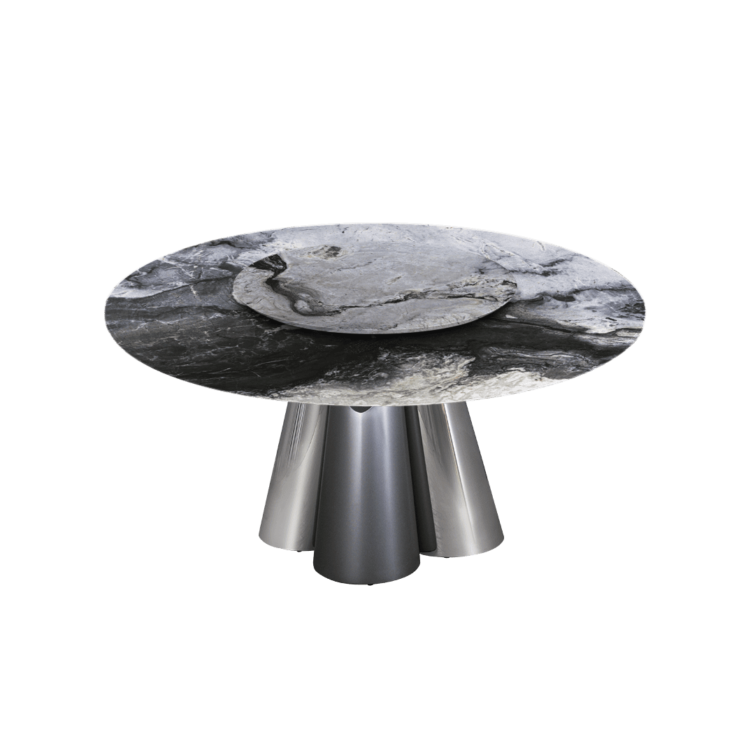 5ft Round Cristallo Blue Natural Marble Dining Table