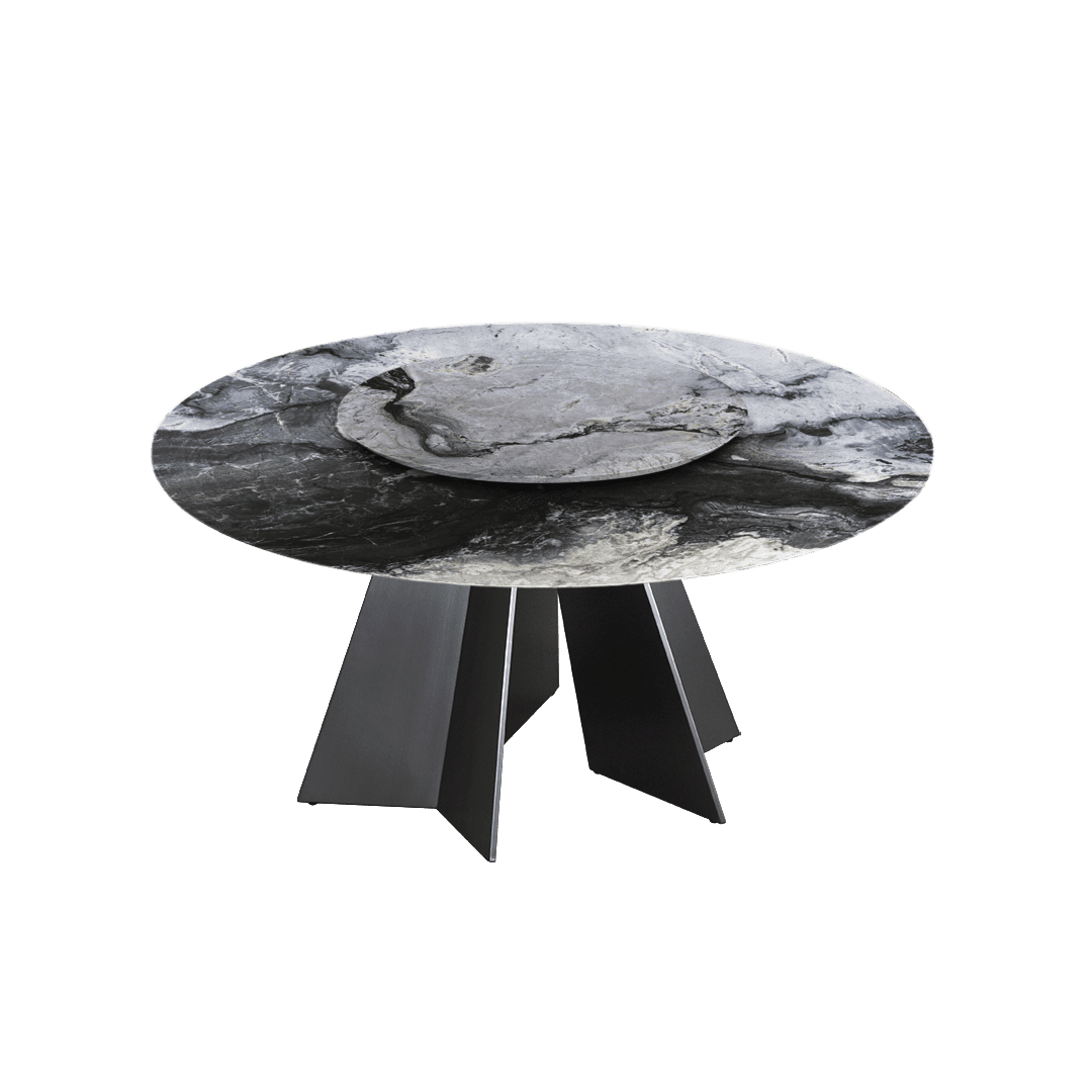 5ft Round Cristallo Blue Natural Marble Dining Table