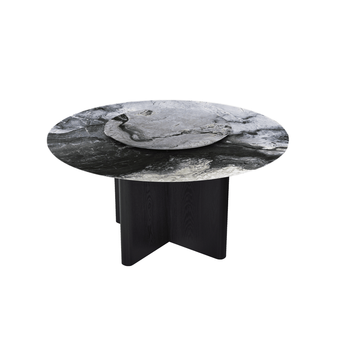 5ft Round Cristallo Blue Natural Marble Dining Table