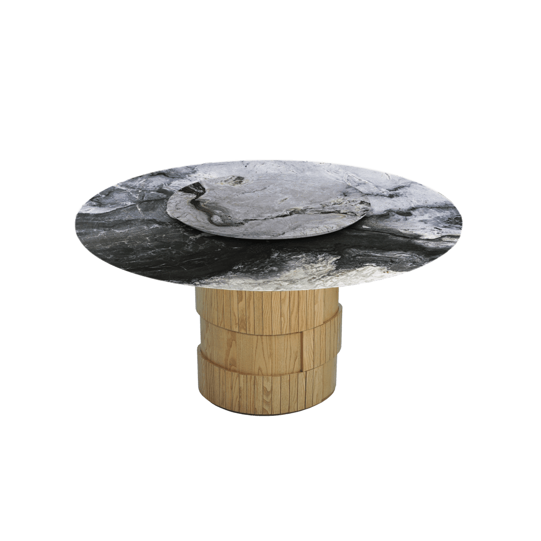 5ft Round Cristallo Blue Natural Marble Dining Table