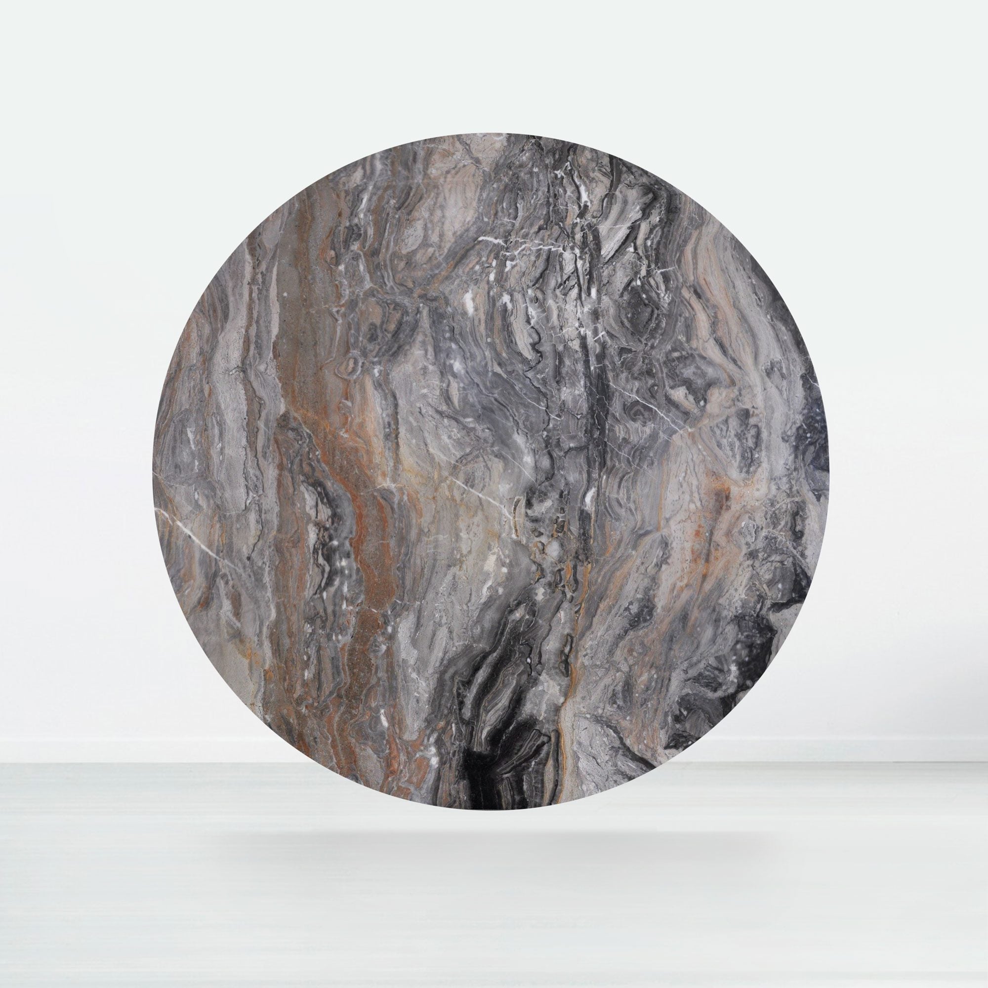 6ft Round Venice Brown Natural Marble Dining Table