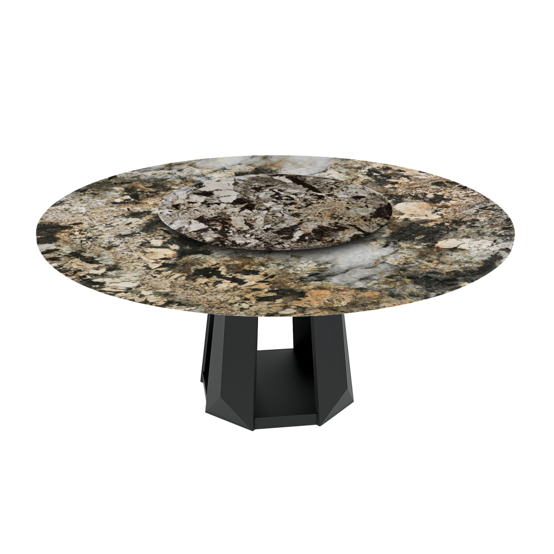6ft Round Pandora Natural Marble Dining Table