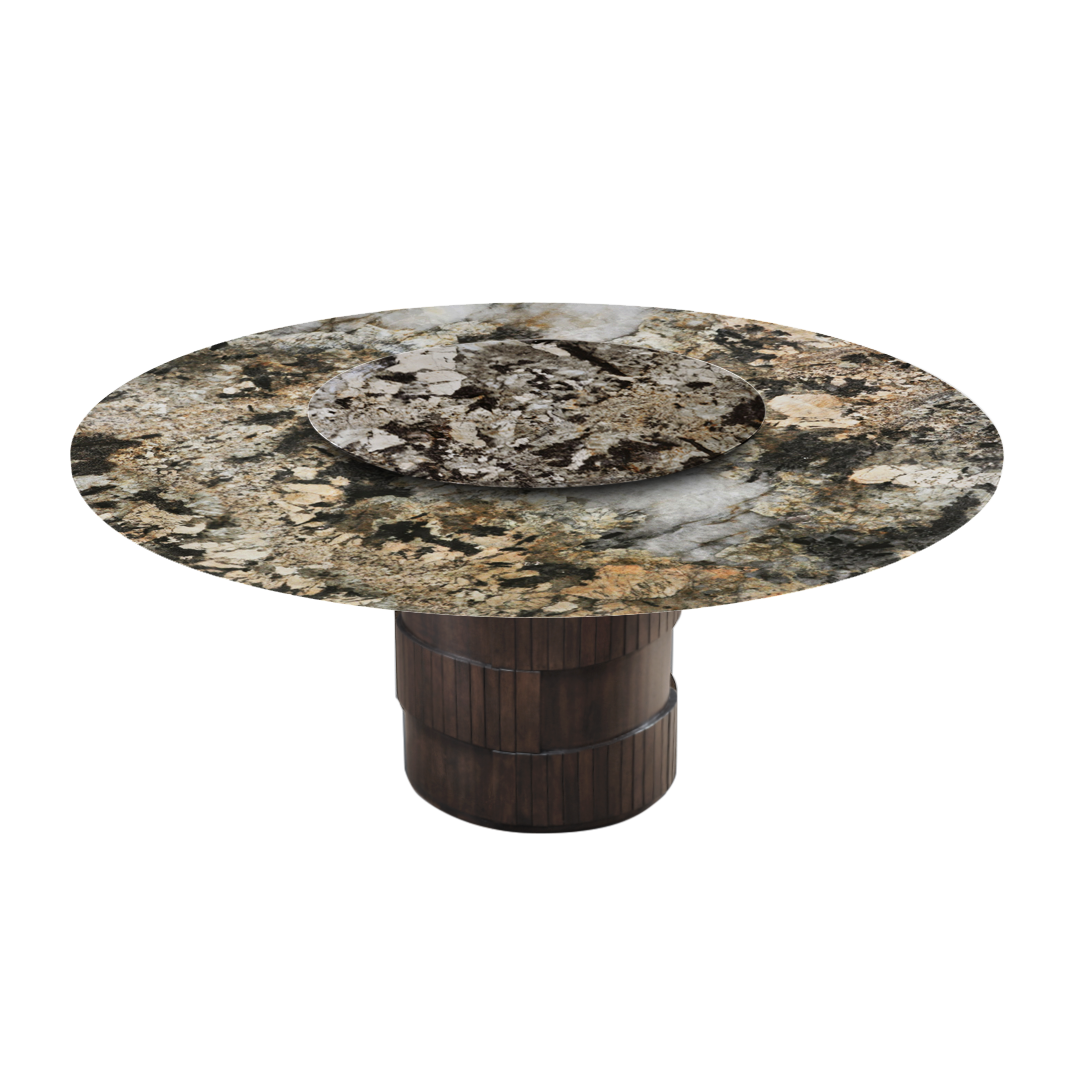 6ft Round Pandora Natural Marble Dining Table