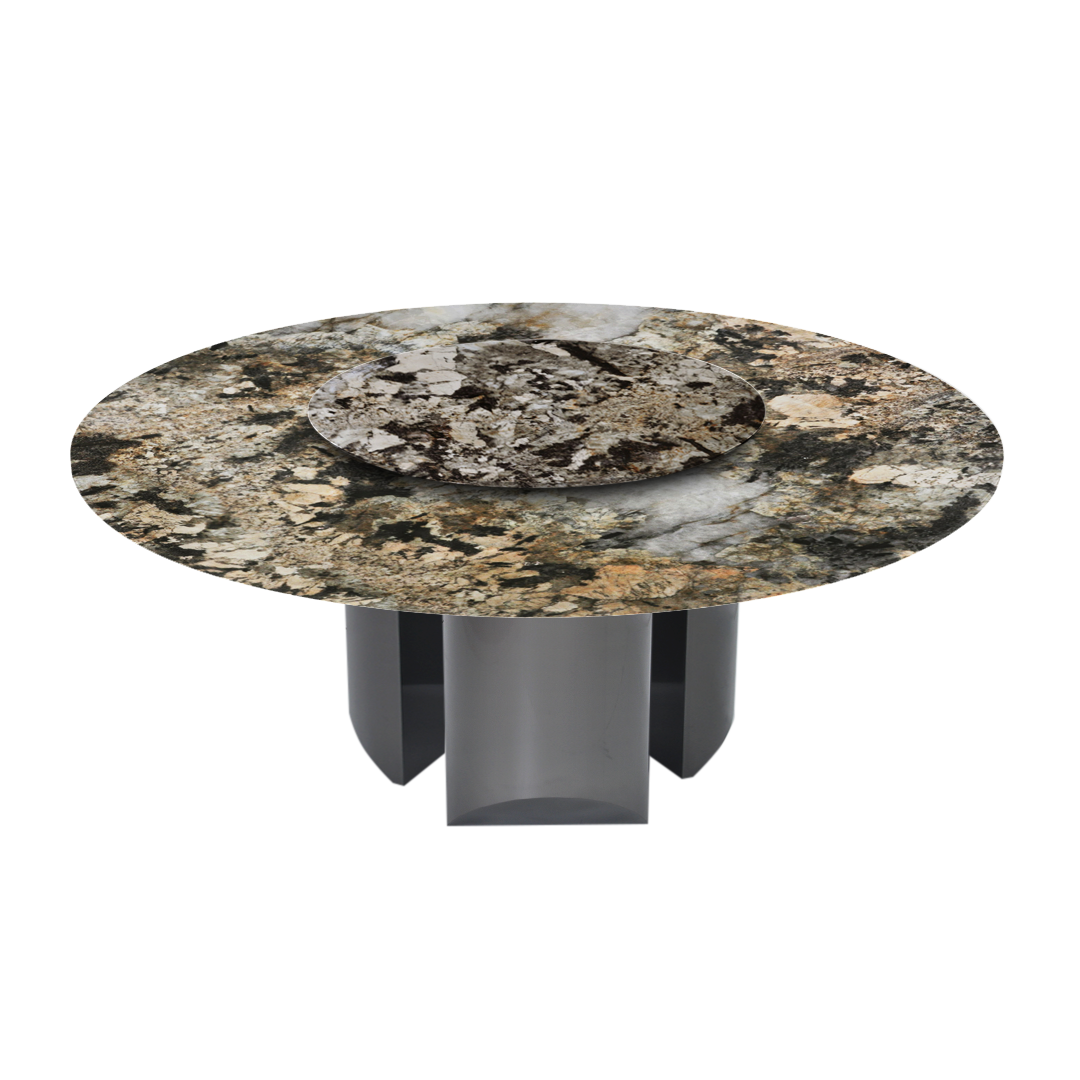 6ft Round Pandora Natural Marble Dining Table